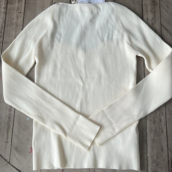 Mango Glass Sweater Top Ecru Size M NWT - Picture 6 of 6